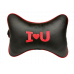 Подушка на подголовник автомобиля из экокожи I love you